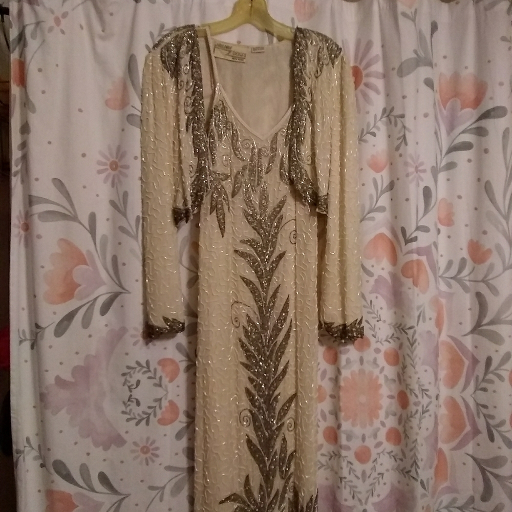 Beautiful cream color beaded dress